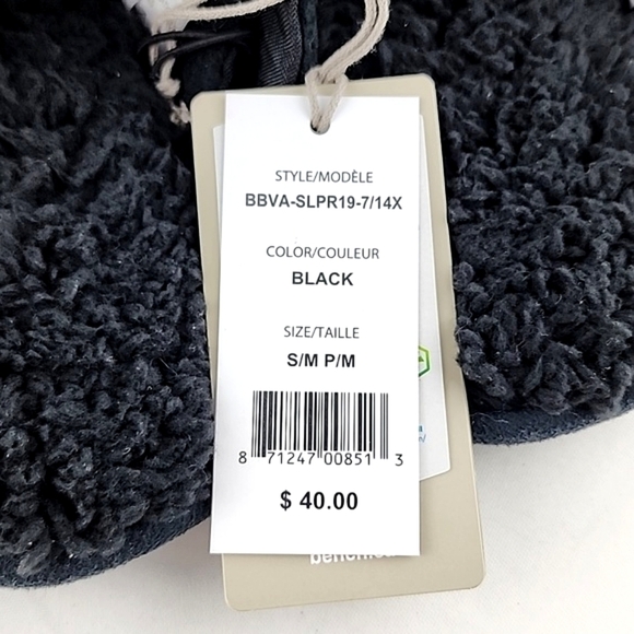 BENCH Kids Black Sherpa Quilted Puffer Slide On Slippers Fiber  Fill Size S / M - Picture 6 of 10